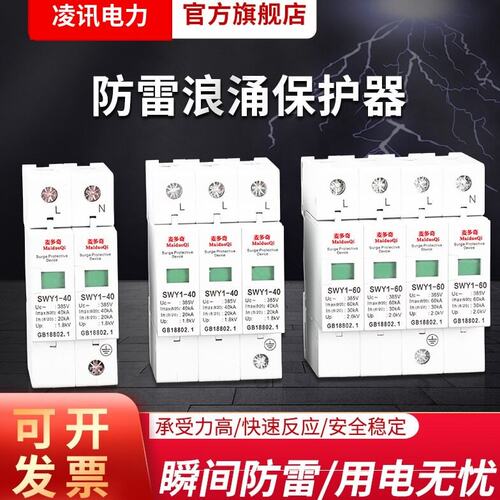 成套柜配电光伏浪涌防雷装置2P63A电涌保护器220V380V避雷器40KA