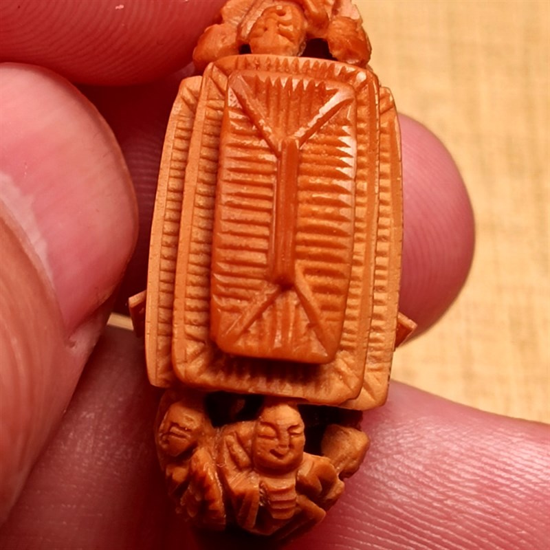 苏南工小船核舟记纯手工橄榄核雕刻一H帆风顺单粒籽小摆件文玩礼