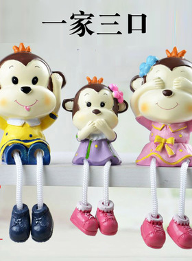 家居小装饰品摆件客厅酒柜创意迷你家里房间室T内树脂吊脚娃娃