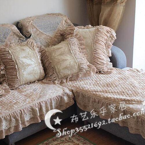 满39元包邮 新款克莱斯朵 角绣双层边 沙发垫 颜色多种 香槟色