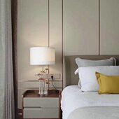 HC28实木床头柜北欧现代简约小户型储物柜卧室整装 收纳柜黑胡桃木