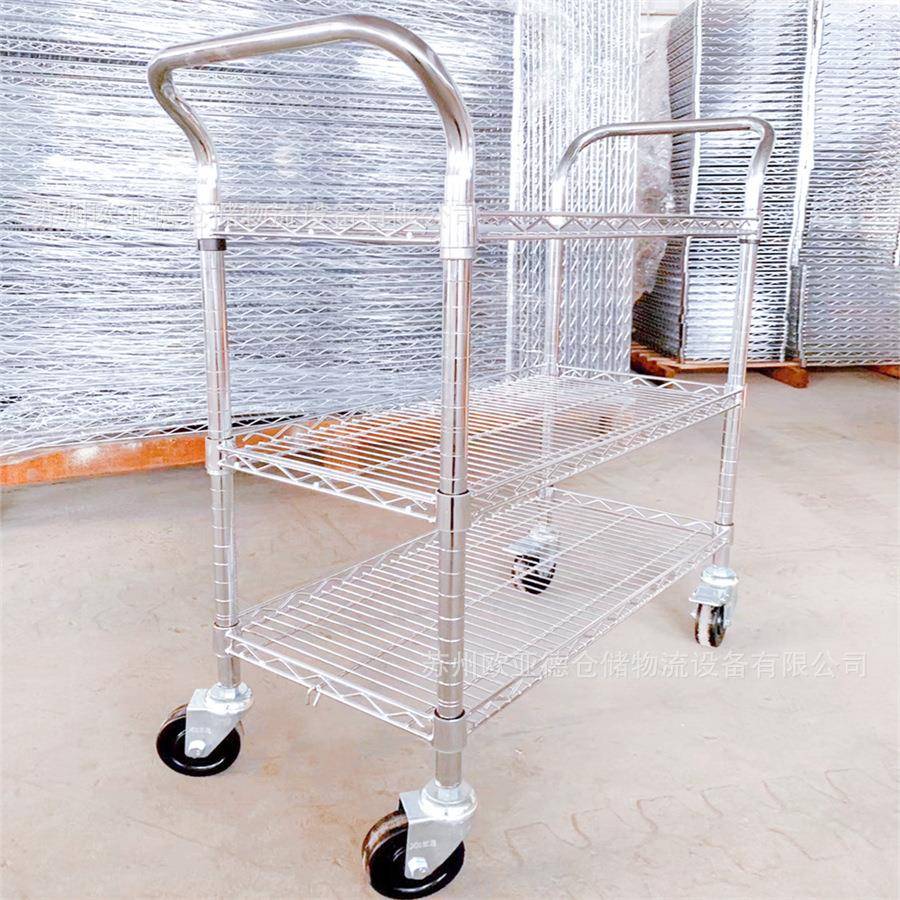04不锈钢置物架货架食品车间实验室防腐蚀移动网格推车