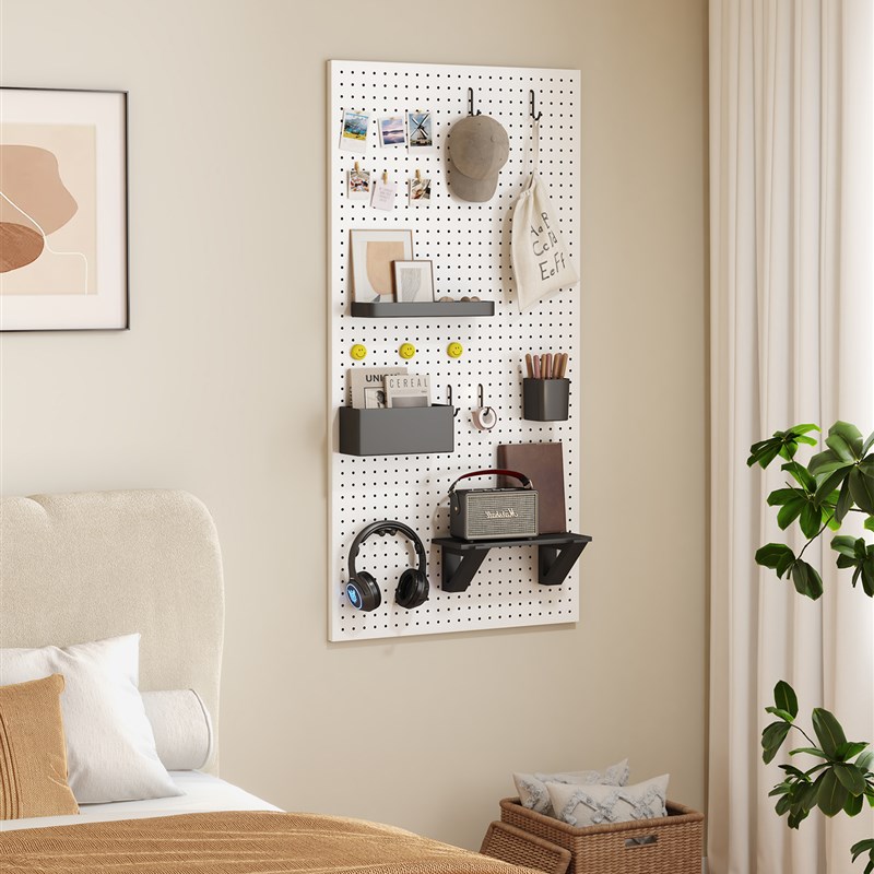 洞洞板墙上置物架入户玄关装饰y挂板定制柜内不锈钢书桌磁吸收纳