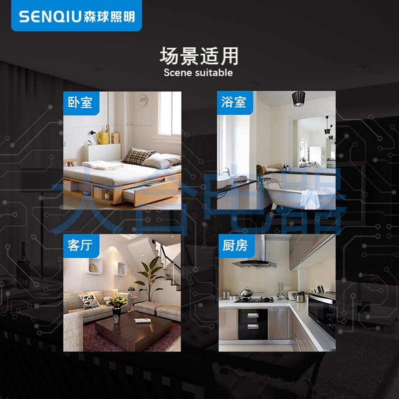 森球SQ-121L 一路英文接收超A薄无线数码遥控开关220V大功率可穿