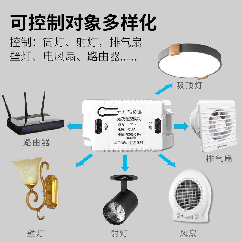 遥控开关无线远程智能控制器u220v灯家用双控面板免布线卧室随意