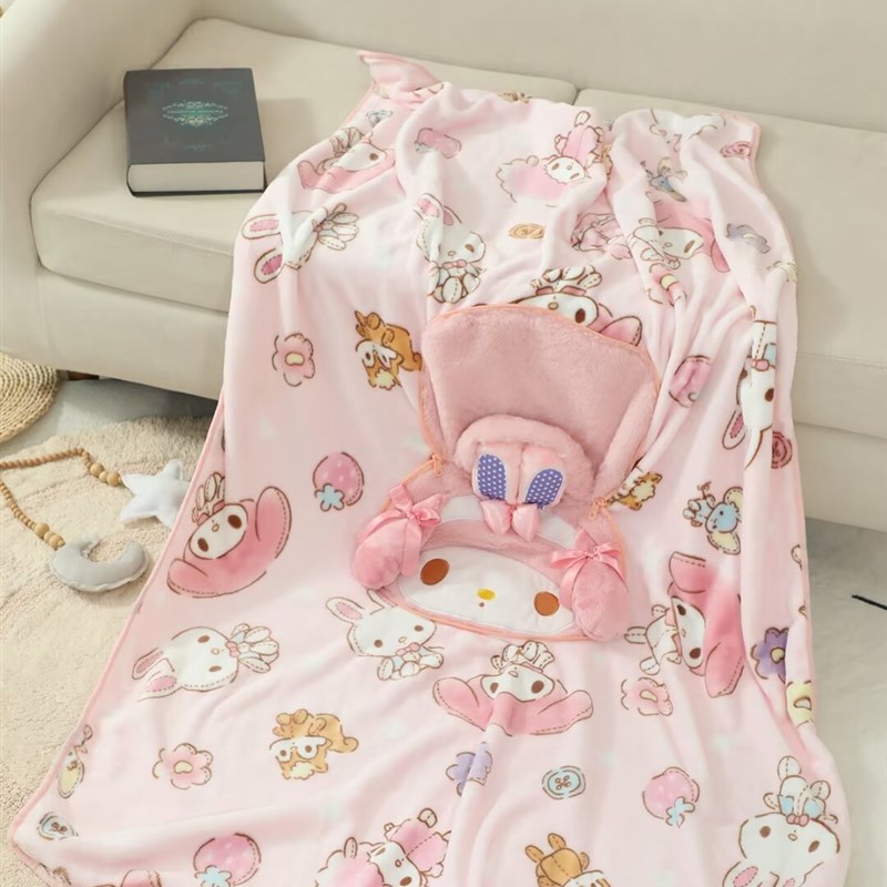 可爱卡通蒂抱枕被子两q用二合一折叠毛毯办公室午睡枕头空调毯