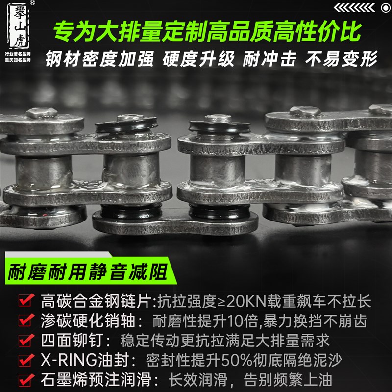 适用隆鑫无极250RR隆鑫250GS静音链盘牙盘暴力10倍彩色油封链条