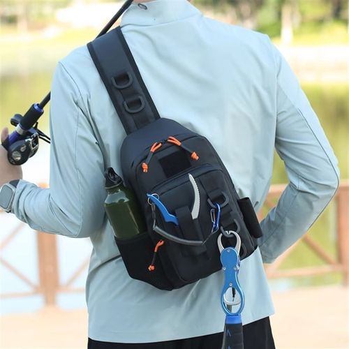 25新款路亚包斜挎单肩多功能钓鱼工具户外便携弹弓专用收纳小背包