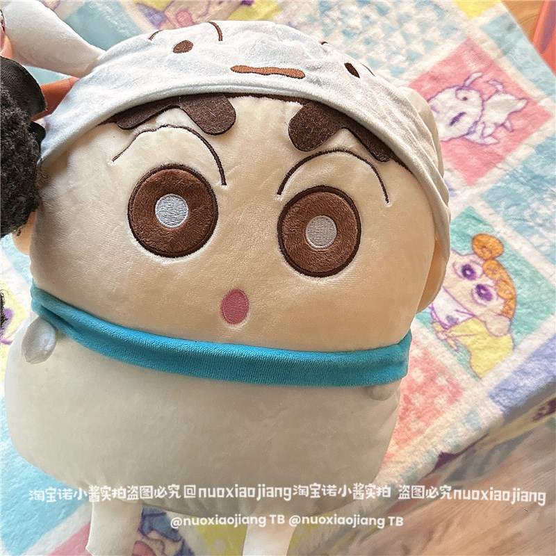 可爱大号变装猪猪小新公t仔卷毯玩偶旅行空调被午睡车载二合一毛