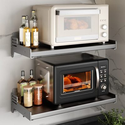 微波炉壁挂式置物架支架架子托架挂架悬空架悬挂架厨房板挂钩收纳