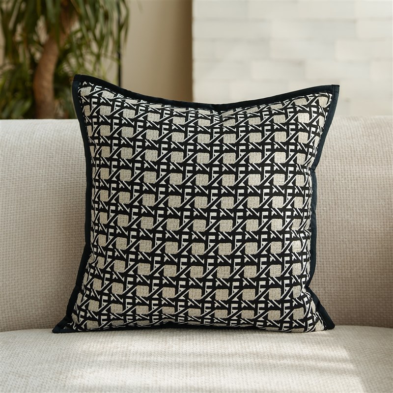 黑底金豹提花现代简约北欧纯色z肌理绒面靠垫抱枕沙发卧室方枕腰