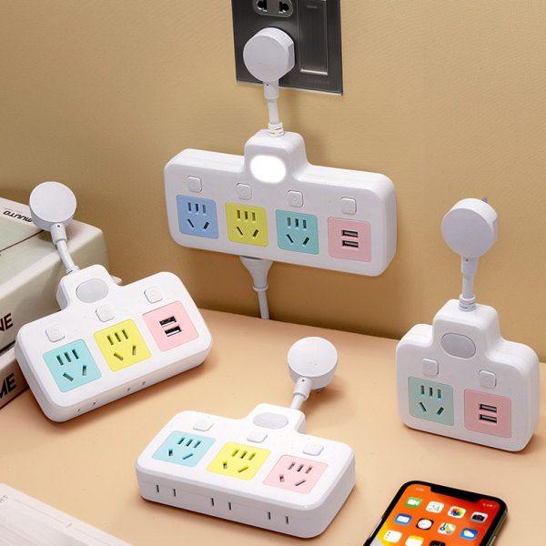 彩色插座转换器多功能插头转换家用带USB一转三多孔插线板,电子/电工,转换插头,淘宝优惠券,粉丝福利购,淘宝优惠卷
