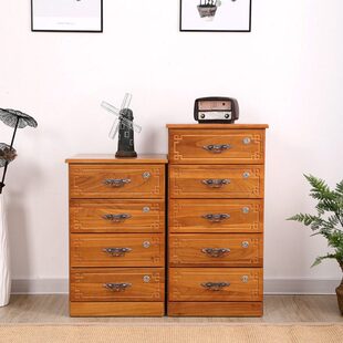 整装实木卧室大容量五斗柜北欧风客厅柜子简约现代橱柜收纳抽屉