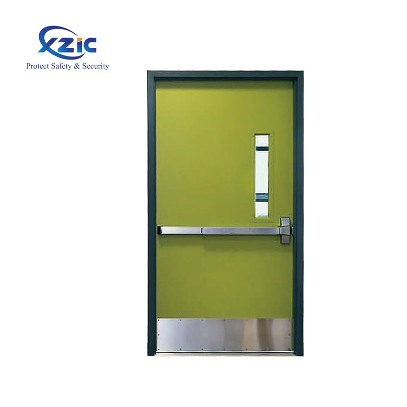 厂家甲乙级钢质防火门双开逃生门90分钟M带玻璃防火门一门一证