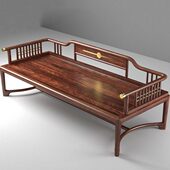 茶桌椅组合实木床现代简约沙发罗汉床乌金木两用推拉新中式 榻客厅