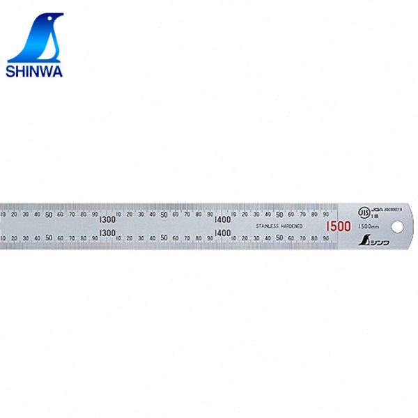 SHINWA亲和测定直尺 抛光 1.5m 带红数字 JIS 14052