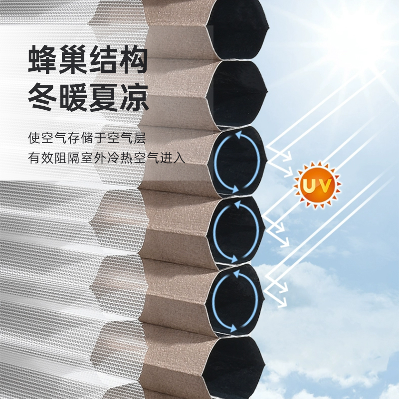 日夜帘蜂巢帘智能电动卧室w客厅书房百叶窗帘隔热遮阳蜂窝帘