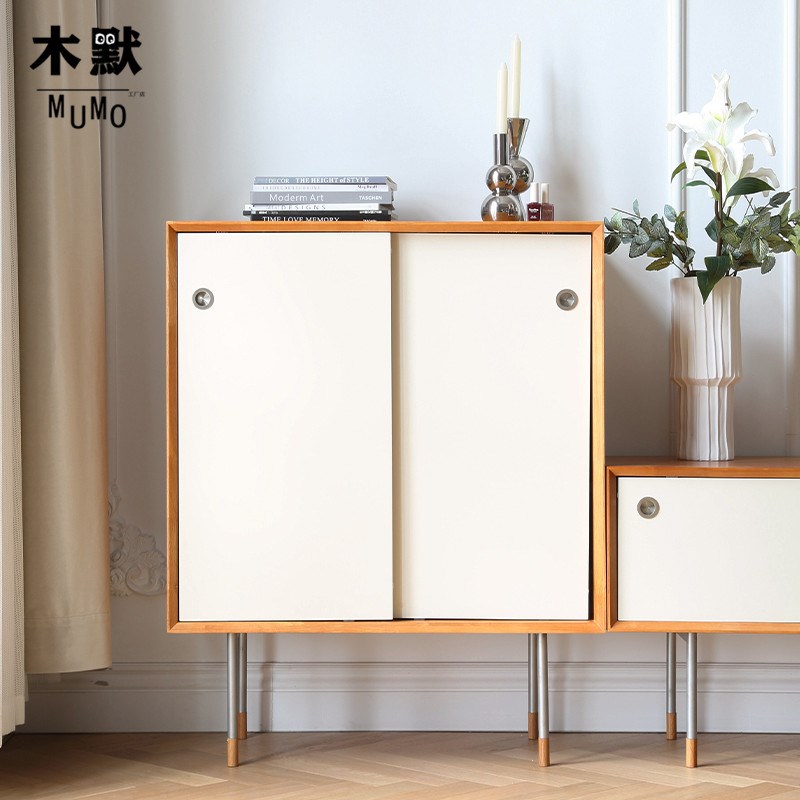 北欧实木储物柜简约餐柜现代斗柜电视柜小M户型玄关收纳柜日式风
