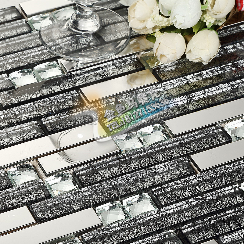 玻璃马赛克电视背景m墙砖长条客厅KTV柱子吧台浴室室内装修收银台