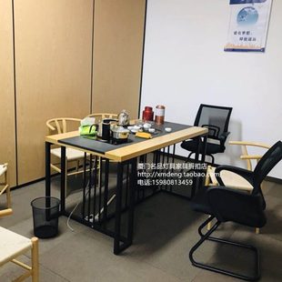 人造火烧石茶桌 只卖厦门 松木 0.7米铁艺 茶台泡茶桌 1.3