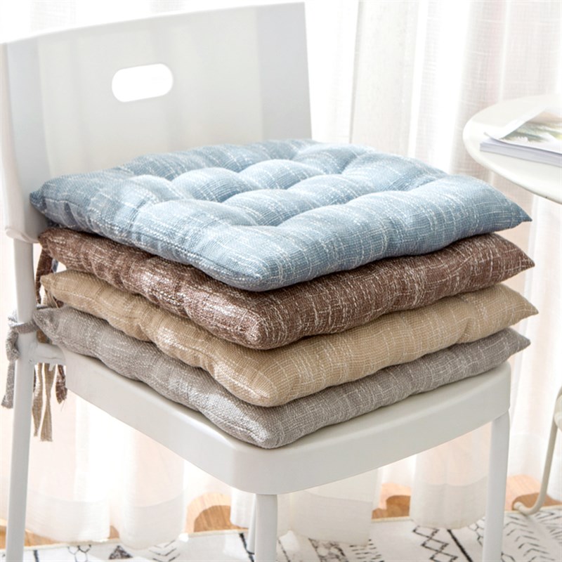 亚麻加厚坐垫餐桌椅垫板凳子冬季棉麻办公室椅P子学生宿舍久坐屁