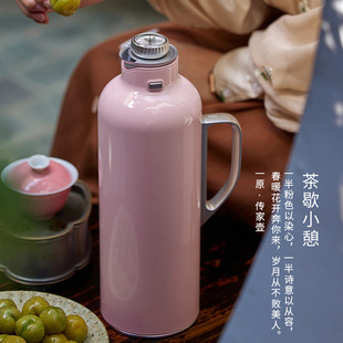 学古|传家壶 中式复古焖茶壶热水壶316不锈钢热水瓶家用保温 1.6L