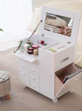 A6T飘窗梳妆台简易现代卧室化妆台小床头迷你折叠桌实木化妆柜可