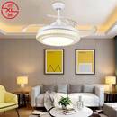 现代简约水晶欧式 饰客厅饭馆餐厅隐形吊扇灯 家用卧室风扇灯LED装