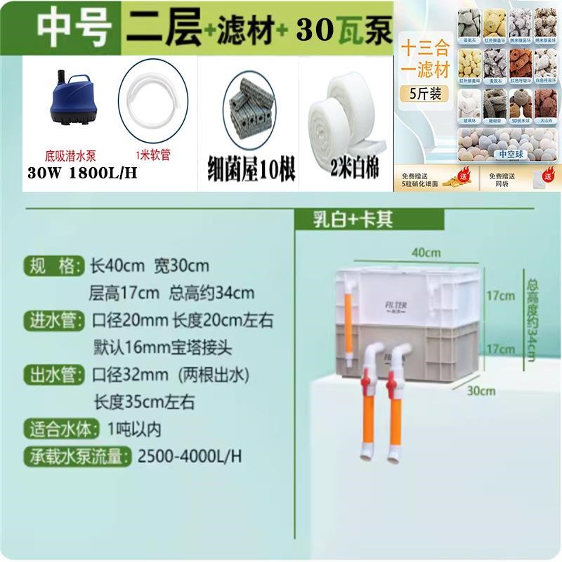 鱼缸过滤c器水循环周转箱过滤箱外置滴流盒鱼缸上滤盒鱼池多重过