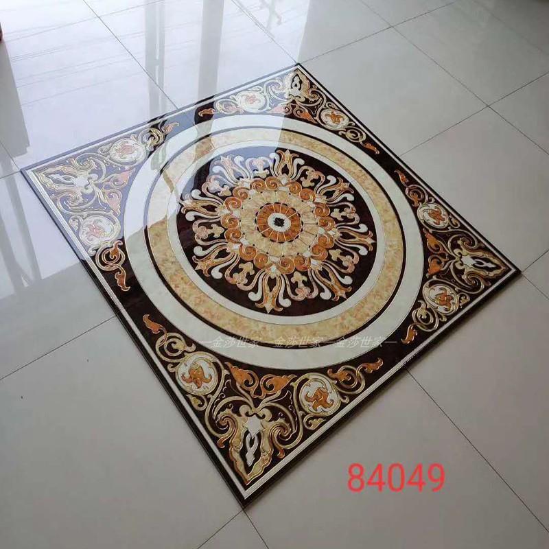 入户门拼花e地砖客厅玄关大理石瓷砖欧式拼花图案仿水刀地毯花造