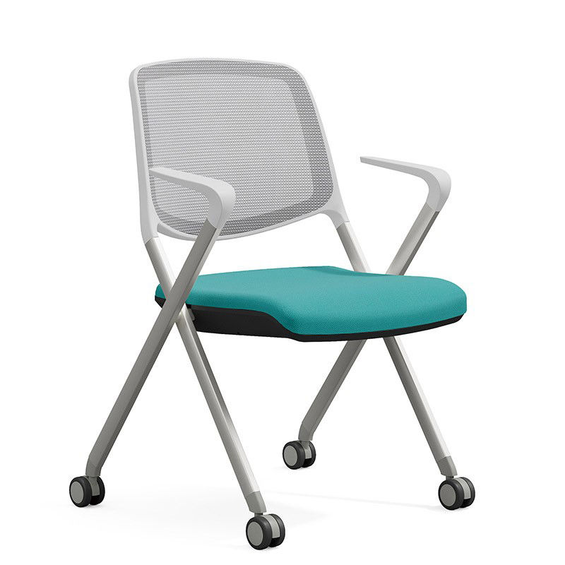 培训椅带桌板h可折叠椅带写字板办公室会议智慧教室椅带轮培训椅