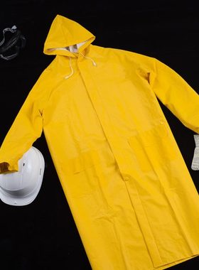 代尔塔407005连体式黄色雨衣外套工作雨衣涂层涤纶风衣版雨衣黄色