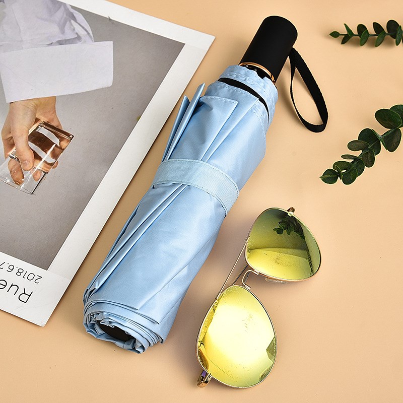 新款8骨遮阳e伞黑胶面料晴雨两用商务太阳伞现货定 制可印LOGO代