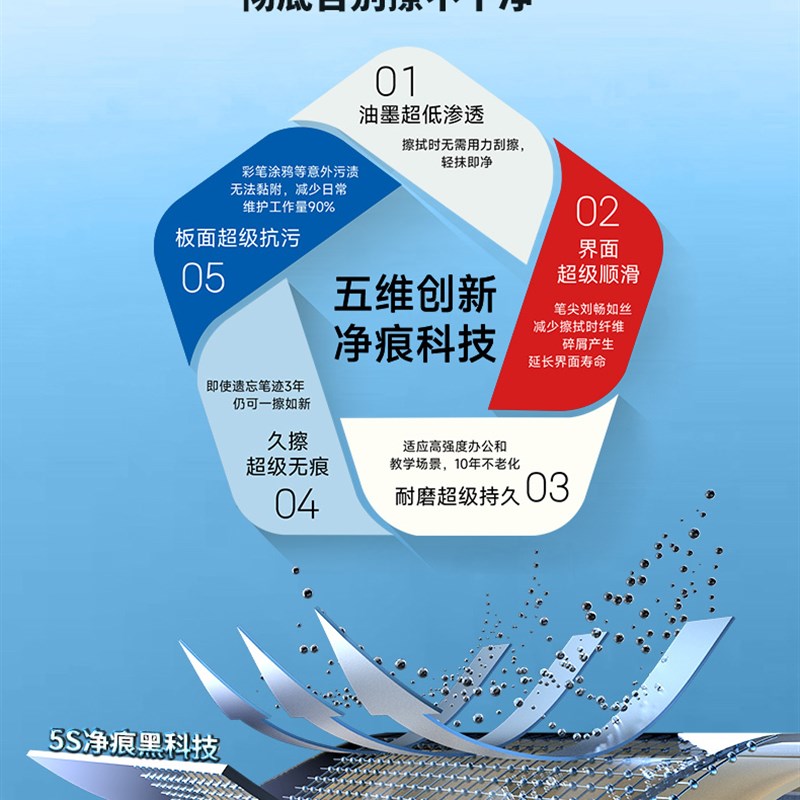 齐富3年0擦c痕白板支架式升降白板移动家用儿童教学培训双面磁性