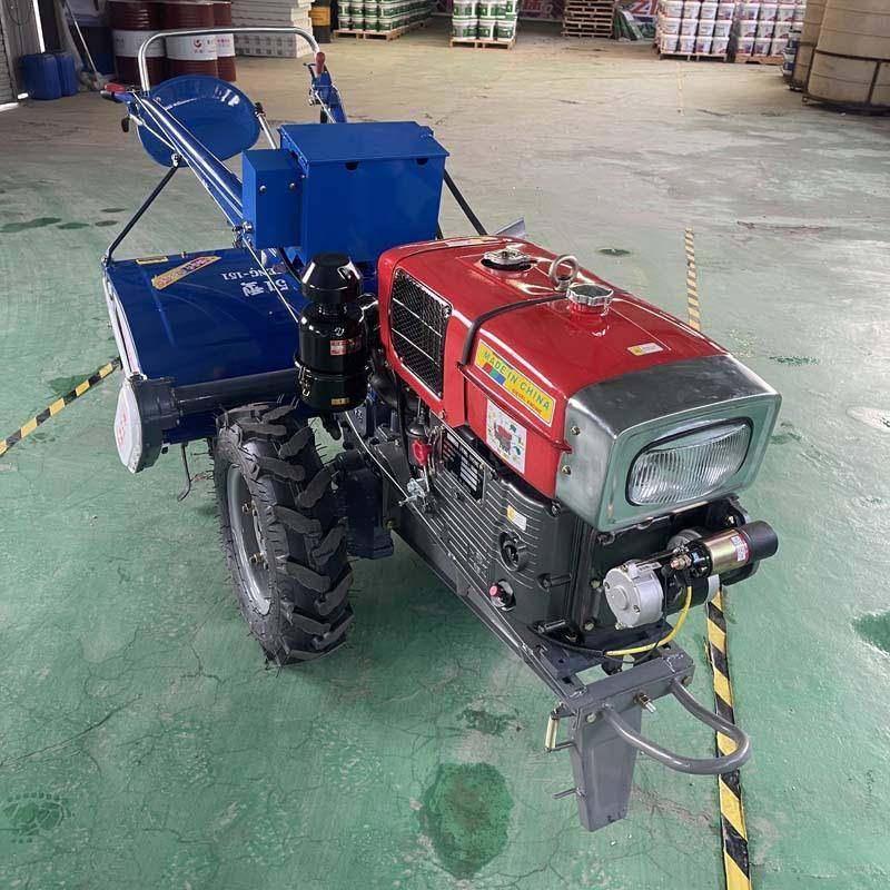 出口尼泊尔农用手扶拖拉机22HP柴油电启动冷凝散热28把刀片旋耕机 - 封面