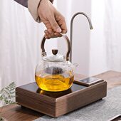 家用实木胡桃木自动上水电陶炉静音 简约小型烧水茶炉煮茶器 日式