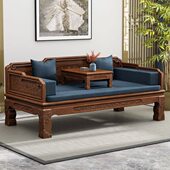 新中式 全实木罗汉床沙发床现代简约禅意小户型客厅床塌炕几贵妃椅