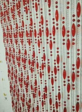 定做客厅背景水晶珠帘玄关隔断成品珠帘红色吊帘装饰免打孔