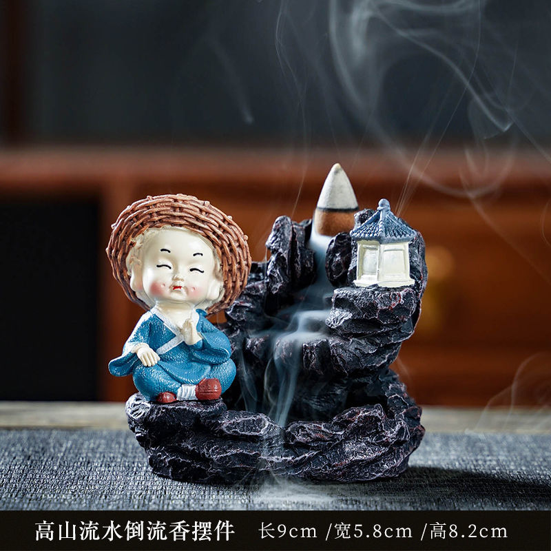 倒流香炉创意摆件陶瓷家用室内香C薰厕所臭加长版香粒新款茶道塔