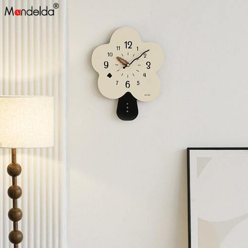Mandelda创意花朵钟表挂钟客厅2024新款简约现代网红艺术挂墙时钟