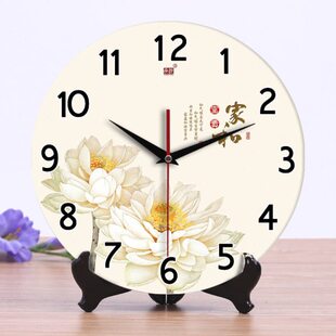 承沁陶瓷钟表创意时钟摆件客厅卧室静音挂钟座钟两用中式 电子钟