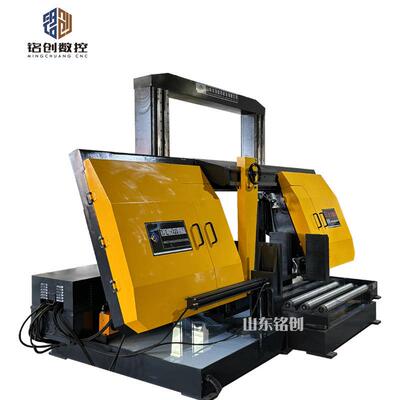 金属带锯床GB42120双线轨龙门双柱液压带锯床金属切割液压半自动