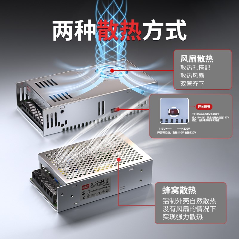 mwel明伟220伏转5V12V24V48V直流开关电源盒模块变压器转换适配器