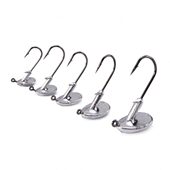 特价 加强不倒翁血槽铅头钩路亚假饵软虫钓鱼钩夜钓 50支装