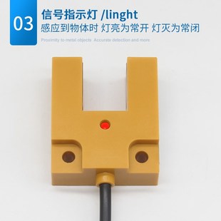 红外线传感器槽型光电开关E3S P2三线NPN常开24V GS15E4