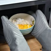 厨房防水耐热烘焙烤箱手套加长加厚隔热微波炉手套厨房7件套