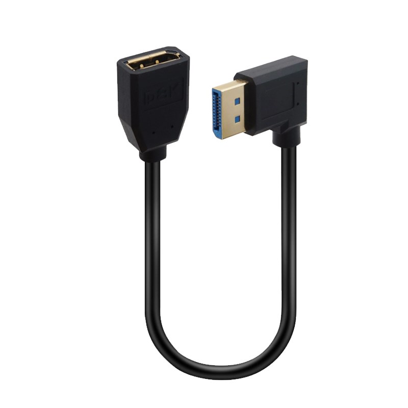 1.4版DP弯头延长线公对母口转接头8K高清笔记本电脑显卡连显示器