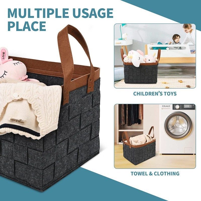 可折叠毛毡储物箱家用收纳篮木柴收纳框32 升毛毡编织储物篮,收纳整理,其他收纳篮,淘宝优惠券,粉丝福利购,淘宝优惠卷