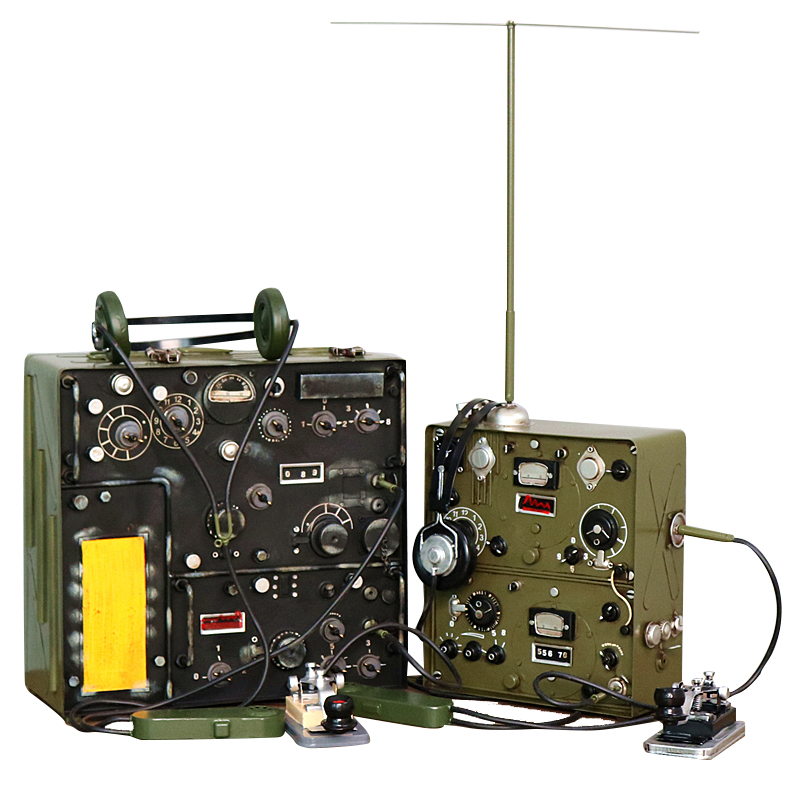 复古老式电报机模型铁艺老式仿无线电台发报机摆件老物件装饰道具