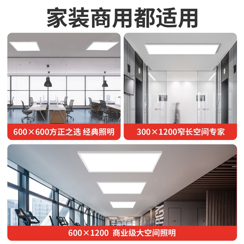 超薄明装led长条灯办公室店铺商用走廊过道照明吸顶灯条形平板灯